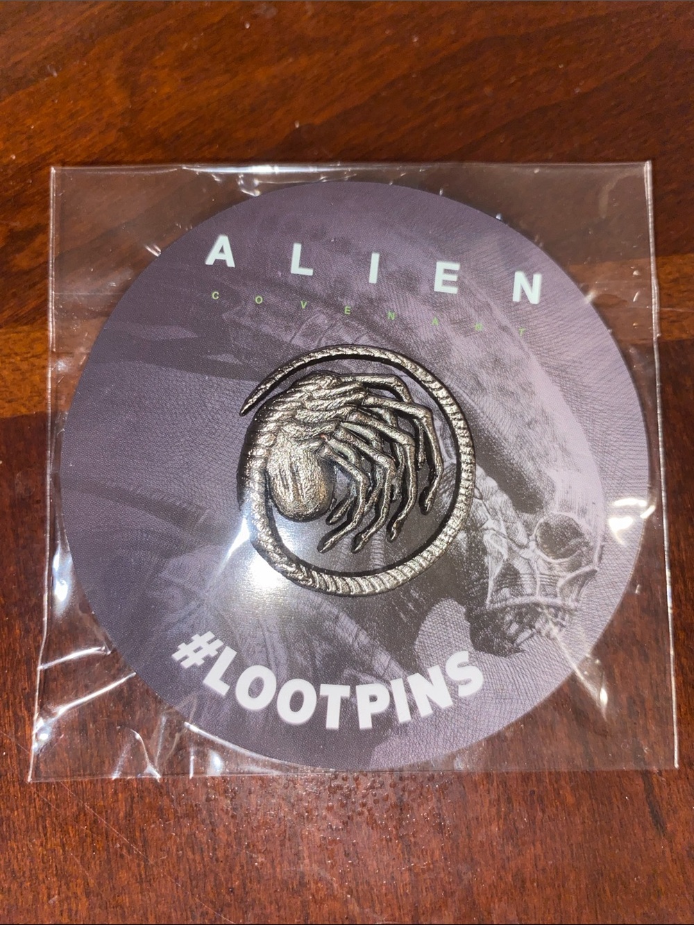 Loot Crate Black & Silver Alien Covenant Pin Backing